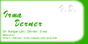 irma derner business card